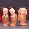 1PC Cute Small Monk Figurines Buddha Resin Crafts Desk Miniatures Ornaments Accessories Home Decor Car Decoration