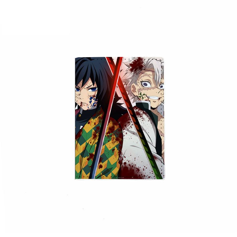 

Anime Demon Slayer Passport Cover Unisex Students Leather Travel Passport Holder Case Cartoon Air Ticket Clip Credit Card Holder