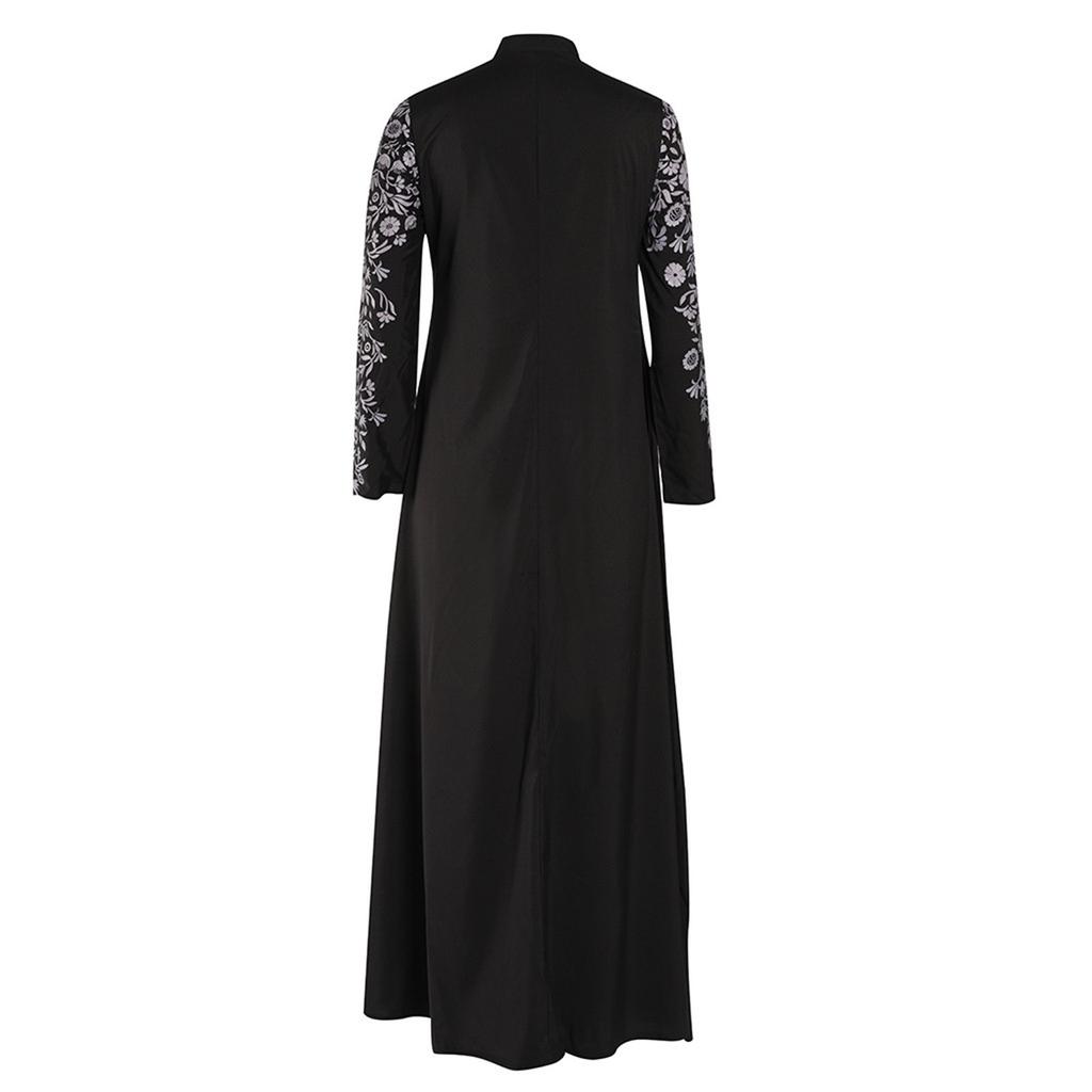 Kvinner Muslim Kjole Kaftan Arab Jilbab Abaya Islamsk Blondesøm Maxi Kjole