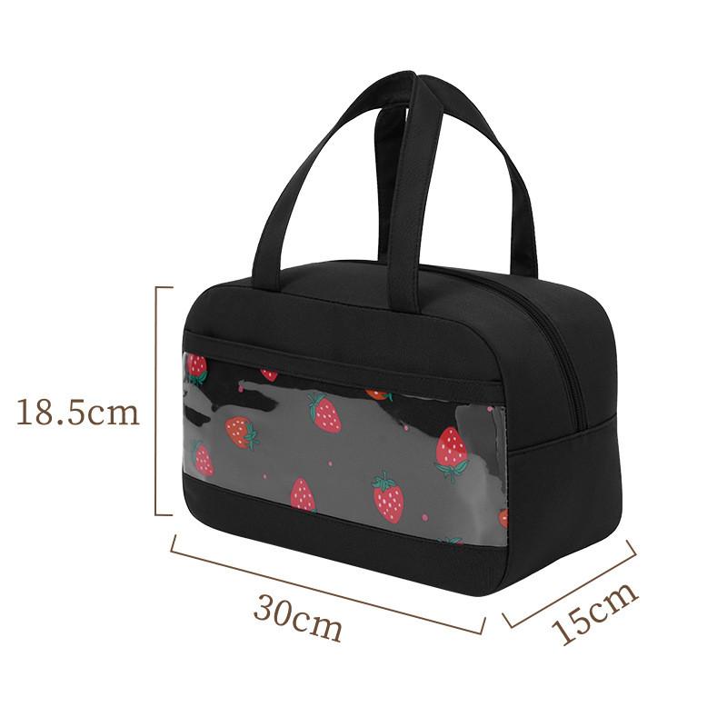Strawberry Avocado Blueberry Cherry Print Lunch Tote Bag Portable Picnic School