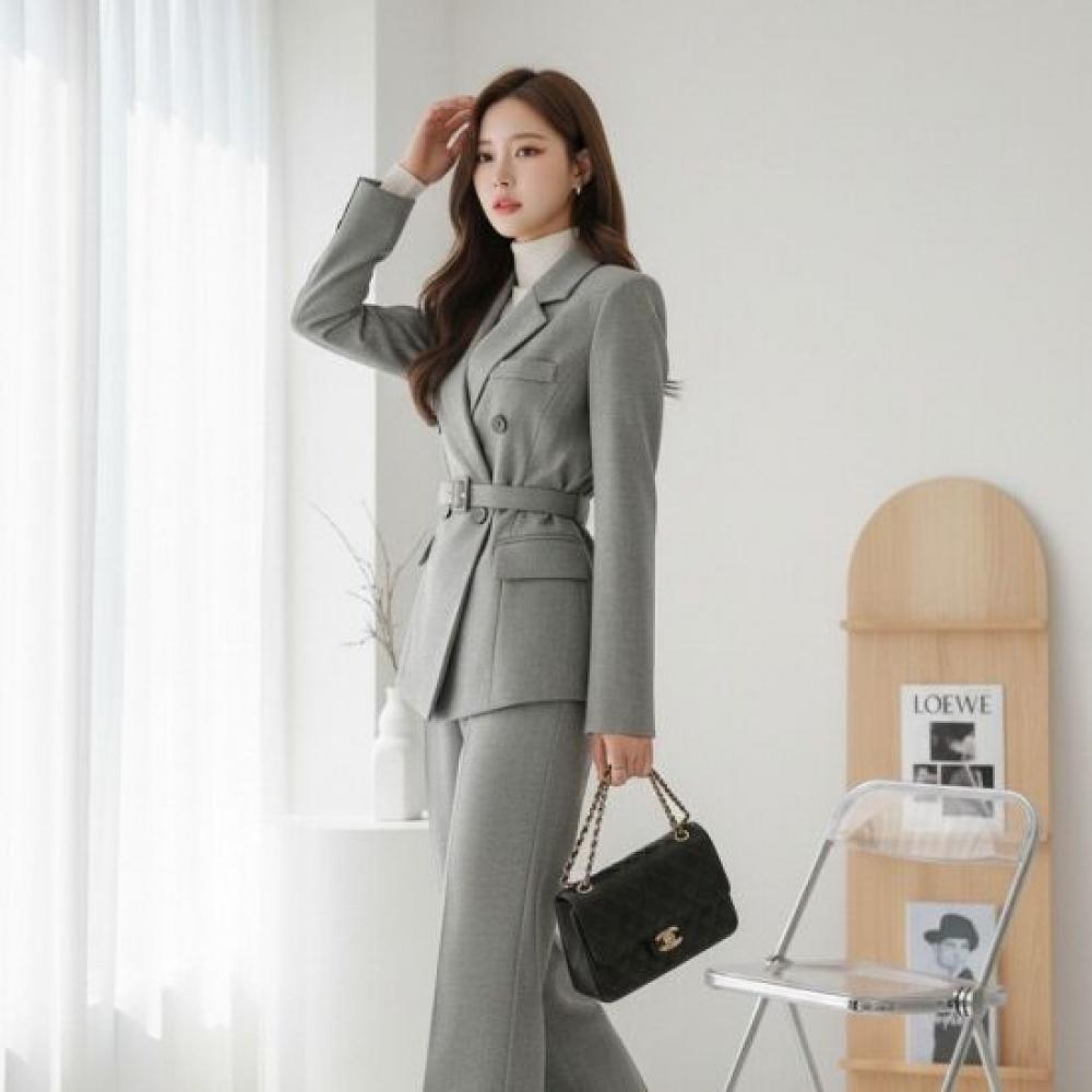 Style Latte Women S Belted Tencel Tailored Double Jacket