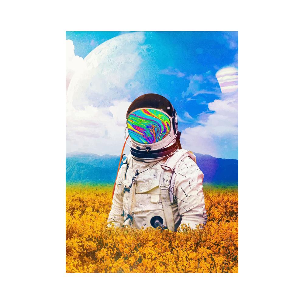 

Картина с изображением цветочного поля астронавта, печать на холсте, настенный художественный постер, картина «Расцвет жизни» для подарка, декор для гостиной и дома Cuadros 21x30cm No Framed
