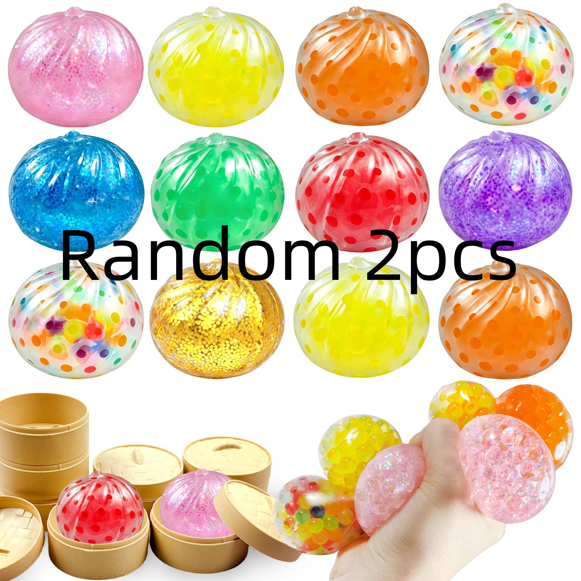 Kleurrijke Dumpling Squishy Stressballen Fidget Sensorisch Speelgoed Simulatie Voedsel Knijpspeelgoed Willekeurige Kleur