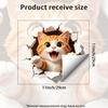 Cute Orange Cat Breaking Through Wall Self Adhesive Toilet Tank Sticker Waterproof