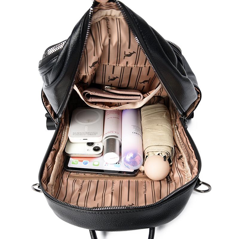 PU Backpack Women's Commuter Backpack Large Capacity Student Schoolbag Multi-function Shoulder Bag