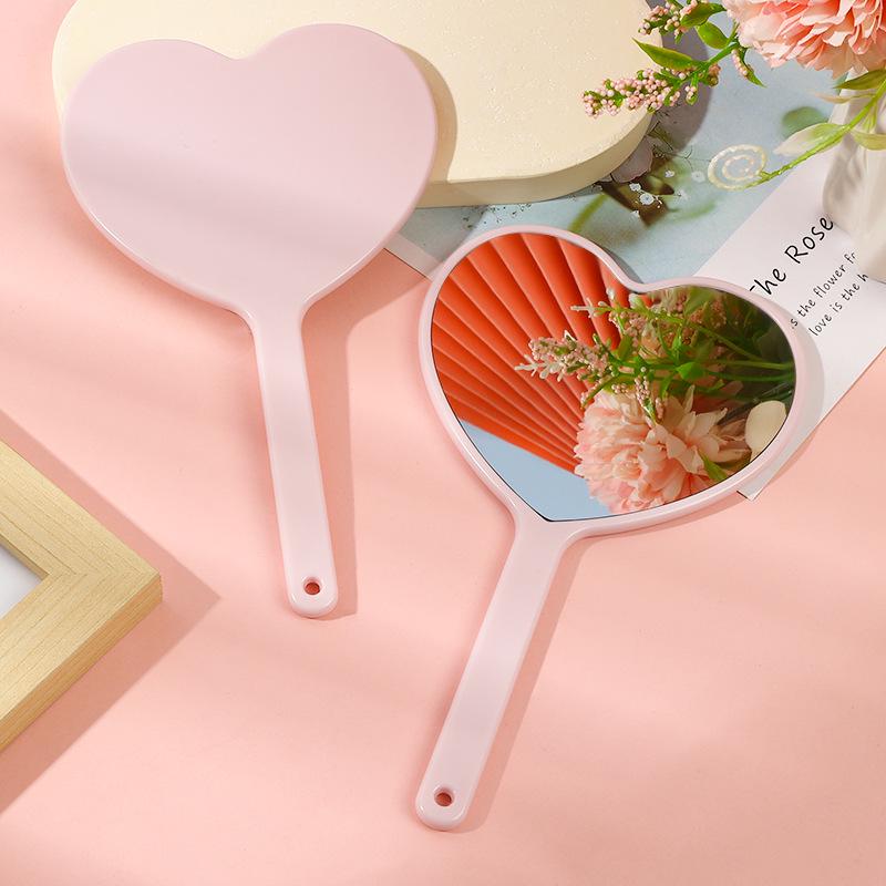 Heart Mirror HD: Compact, Portable Makeup Mirror for Girls – Perfect for Touch-Ups and Gift-Ready 10.5*18cm Heart Mirror with Hole (New Version) розовый