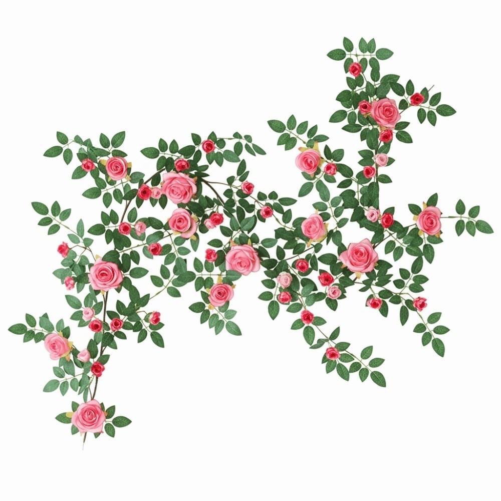 3D 190cm Artificial Rose Vine DIY Rattan Vine Silk Flowers Rattan Hanging Rose Garden