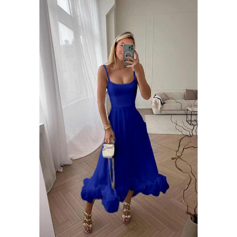 Summer Women's Halter Dress Fashion Sexy Swing Three-dimensional Flowers A-line Dress