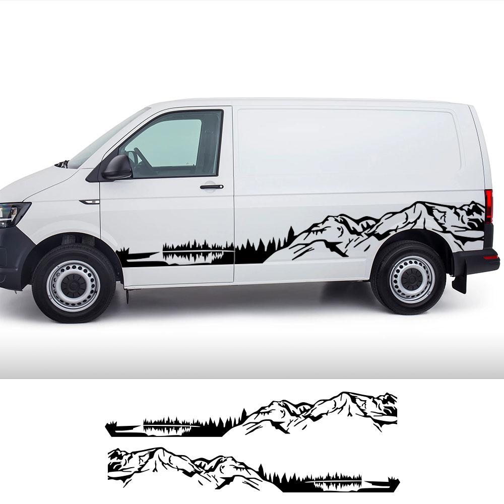 Car Stickers For Volkswagen VW Caravelle Multivan California Transporter T3 T4 T5 T6 Accessories Camper Van Mountain Vinyl Decal