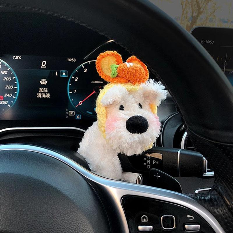 Car Accessory Used For Car Gear Shift Decoration Cute Turn Signal West Highland Dog Wiper Dolls Rearview Mirror Ornament Gift