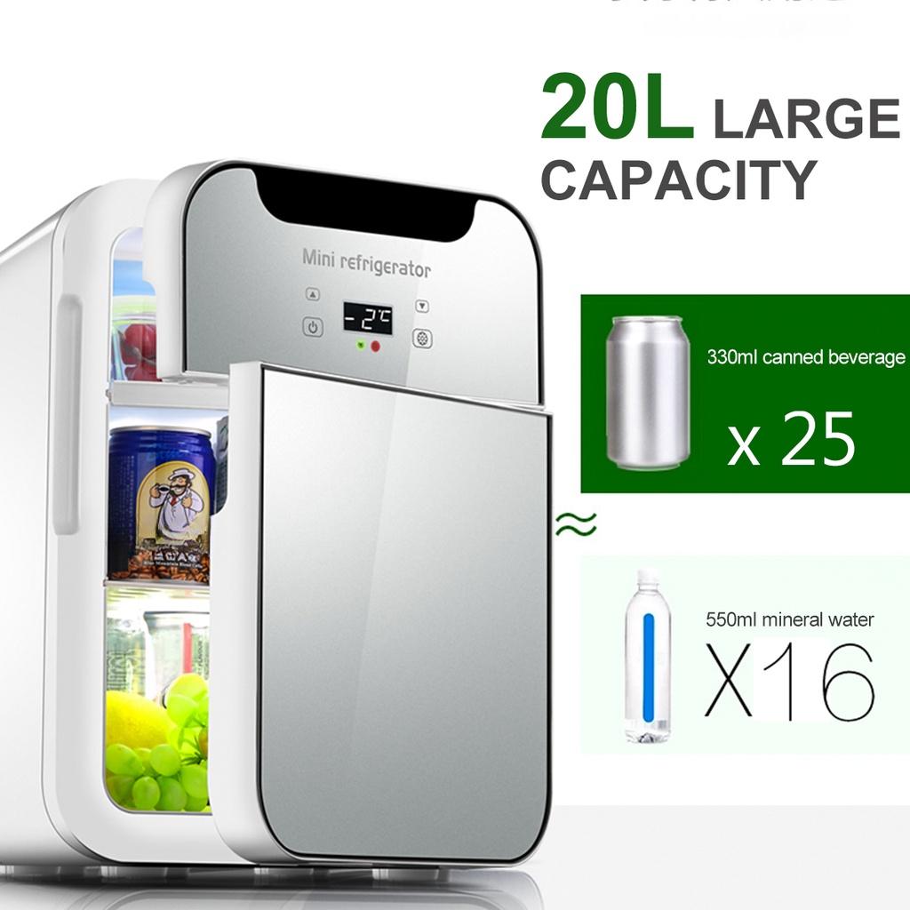 220V Large Capacity Car Refrigerator Freeze Heating Dual Use Fridge Fruit Storage Home/Car  Picnic Refrigeration Heating 20L 12V