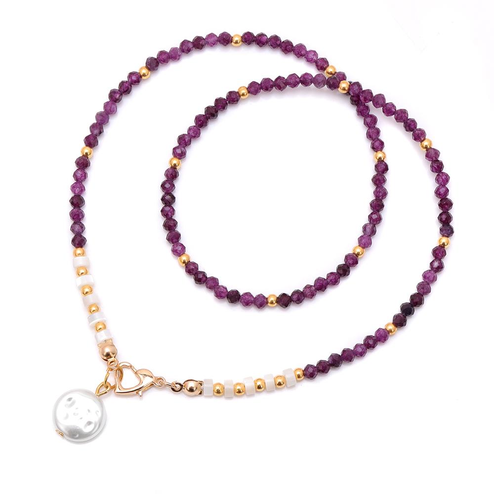 Baroque Pearl Pendant Necklace for Women 3mm Natural Stone Beaded Heart Buckle Necklaces Vintage Wedding Elegant Jewelry Gifts
