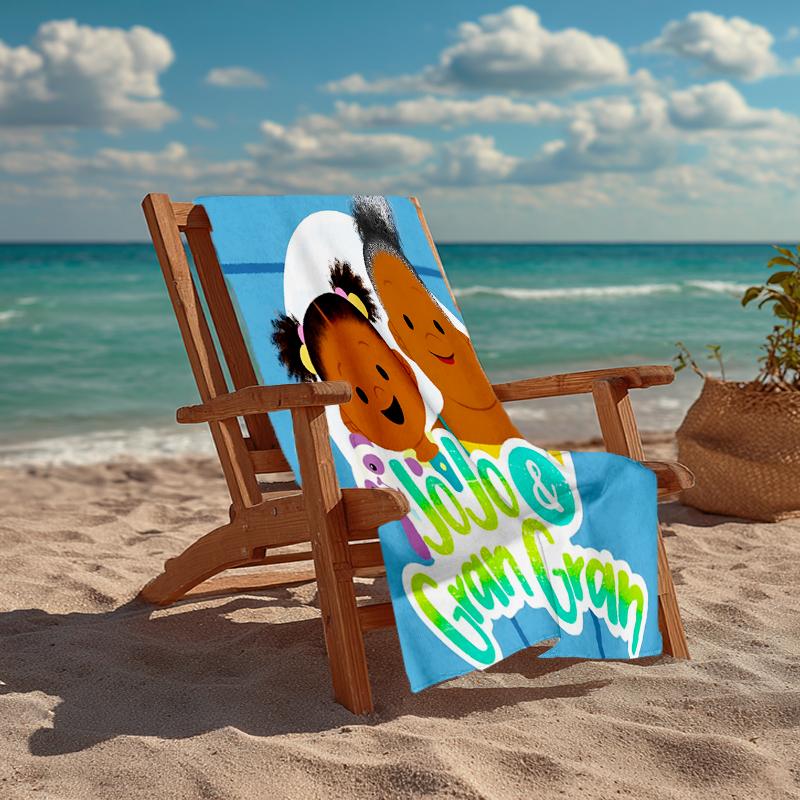 Ultra-Soft Beach Towel with Jojo And Gran Gran Theme,Ideal for Pool - Camping, Diving - Perfect Travel Essential, Vibrant Beach Towel.