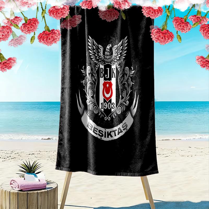 Asciugamano da Spiaggia Stampa Besiktas Gymnastics Club, Asciugamano Grande Morbido ad Asciugatura Rapida per Spiaggia Campeggio Nuoto