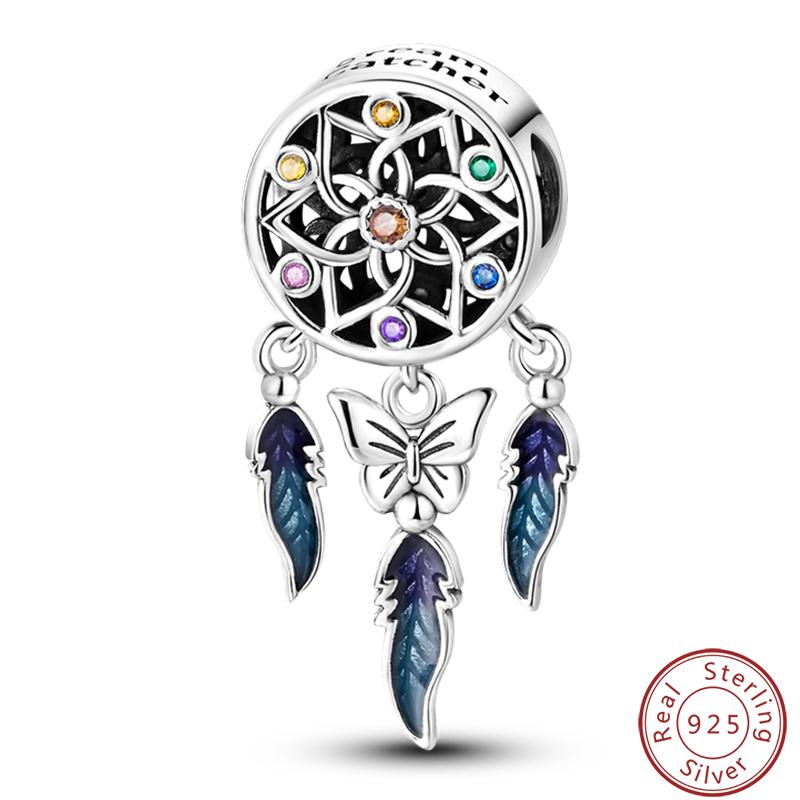 100% Copper Crescent Circular Dreamcatcher Net Lucky Blessing Series Charms Beads 3Mm Diy Fine Jewelry Making