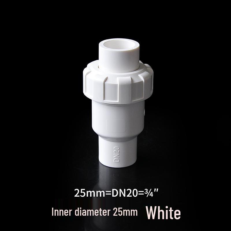 White PVC Ball Check Valve for Water Pipes, Fish Tank Fitting, Sizes: 1 Inch, 25, 32, 40, 50 Mm