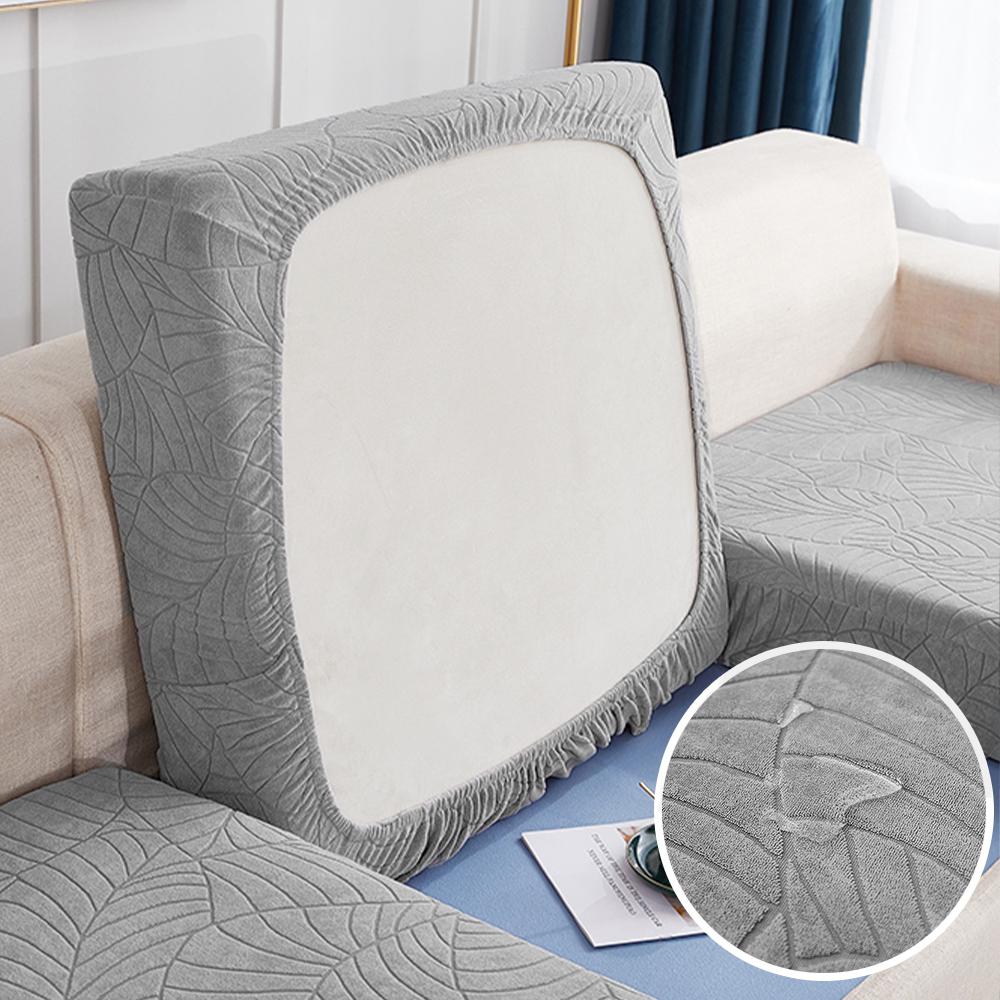 

Elastic Jacquard Sofa Covers Waterproof Dust Prevention Seat Cushion Cover Solid Color Slipcover Suitable For Living Room Normal Size (S)-1pc светло-серый