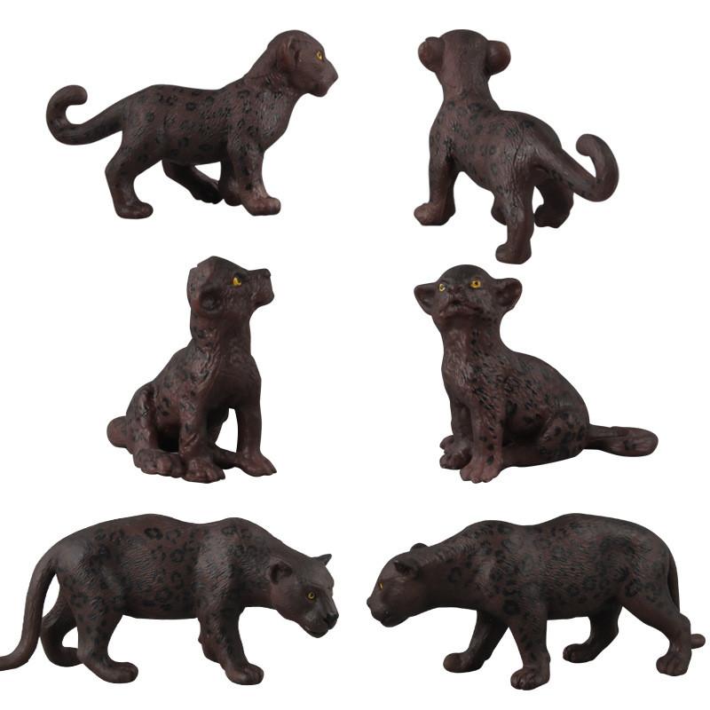 Wildlife Animal Model Toy Black Panther Figurine Jungle Decor For Collectors