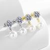 HuiSept Luxury Drop Earrings with Pearl Zircon Gemstone 925 Silver Jewelry for Female Wedding Bridal Promise Party Gift Ornament