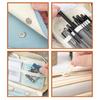 Flip Cover Pencil Bag Pen Case Transparent Front Multi Pocket Oxford Fabric Storage Pouch for Stationery