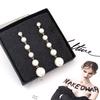 1 Pair Elegant Fashion Women Ladies Zircon Jewelry Big Pearl Long Dangle Earrings Crystal Ear Stud