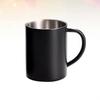 1pc Stainless Steel Mug Spray Lacquer Hollow Insulated Black Office Tea Cup (medium Size Without Lid)