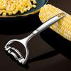 Manual Stainless Steel Corn Planer Ergonomic Long Handle Corn Cob Stripper  Kitchen Gadget