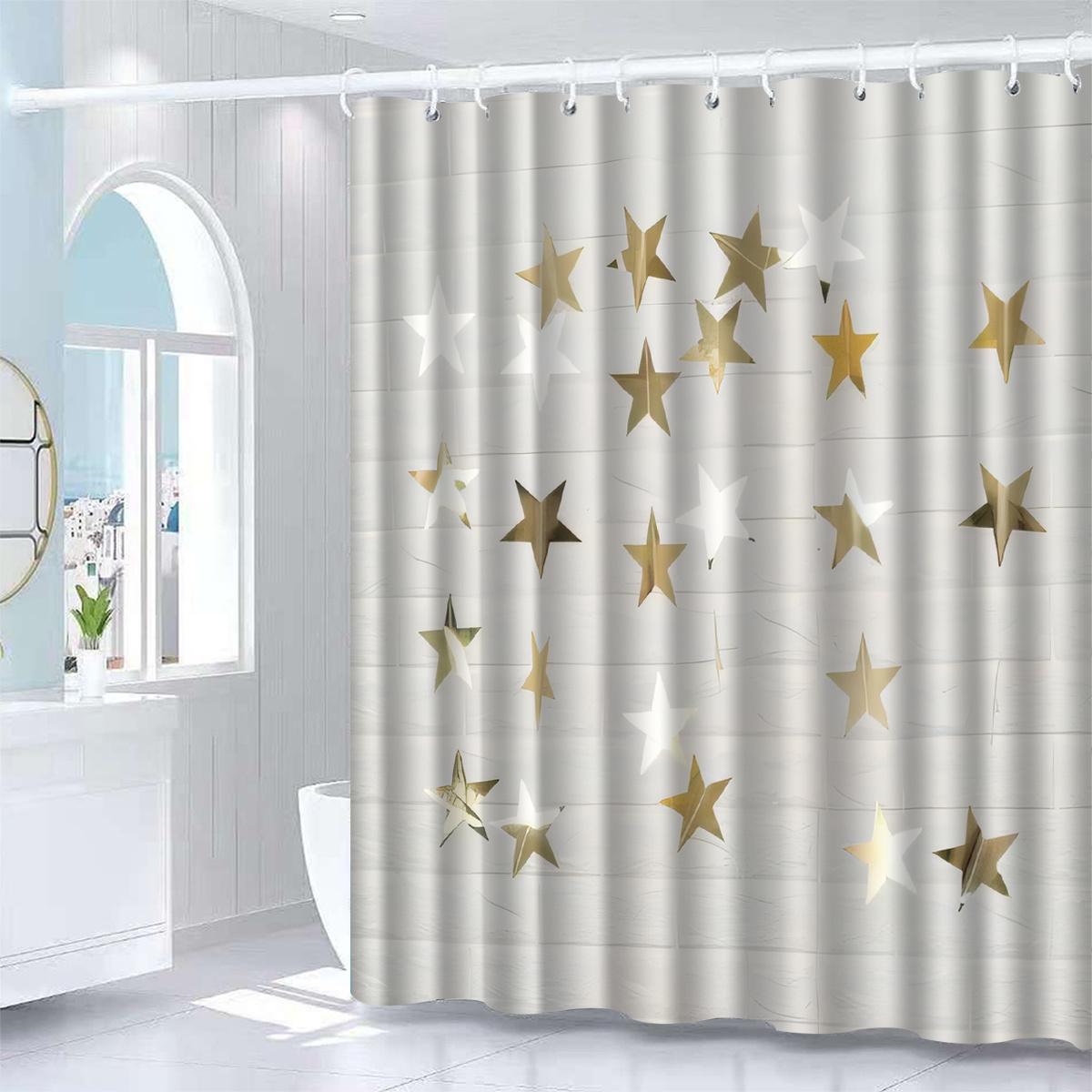 

1Pc Star Shower Curtain, Bathroom Decoration Pattern W60H190(CM)-1 Pcs