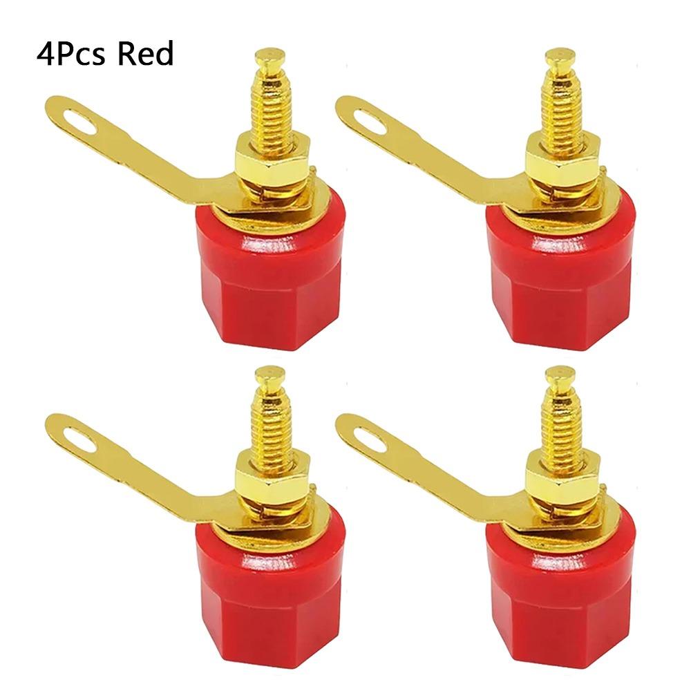 1Set Durable Gold Plated Speaker Binding Post 4mm Hex Head Banana Plug Socket Speaker Adapter Terminal Amplifier Video