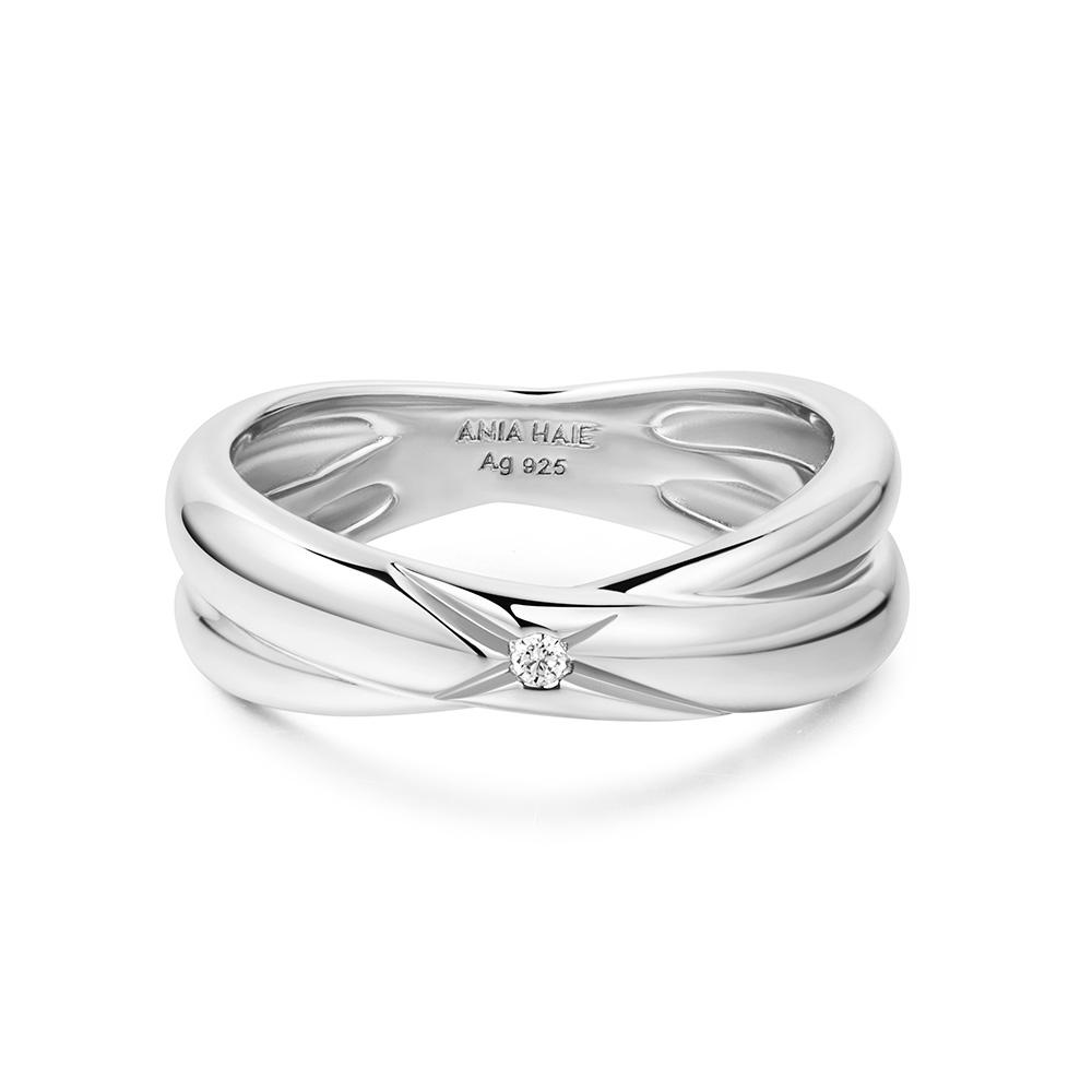 Ania Haie Cross Double 925 Silver Ring R061-06H