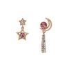S925 Silver Needle Full-Diamond  Asymmetric Earrings for Women Exquisite Ear Drops Jewelry