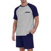 Herren Freizeit Farbpassendes Kurzarm-Shorts-Set