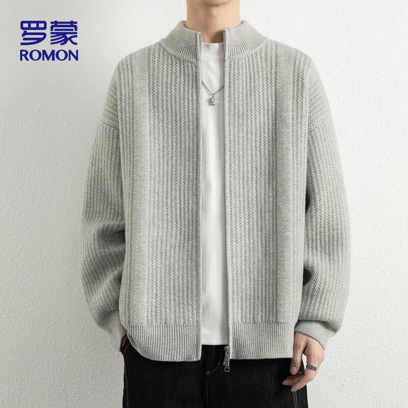 ROMON Men's Stand-up Collar Knitted Cardigan Sweater Model 7029