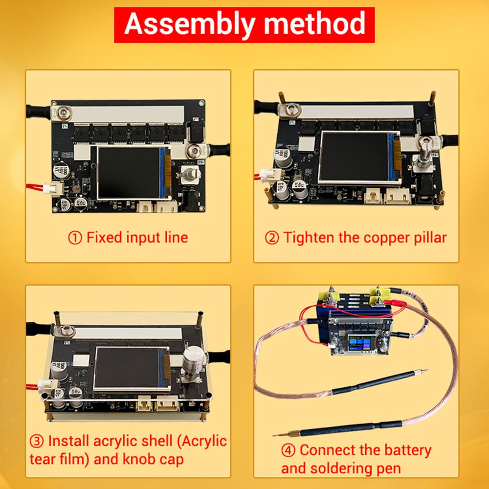 ZK-XW2 DC 3.6-15V 3000A LCDScreen Smart Portable DIY Kit 18650 Battery Nickel Steel Sheet Copper Sheet Dual Pulse Spot Welder