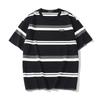 Men's Summer Couples Short Sleeve T-Shirt Loose Fit Japanese Black And White Striped Round Neck Top Casual Shirt For Men Stylish Summer Apparel