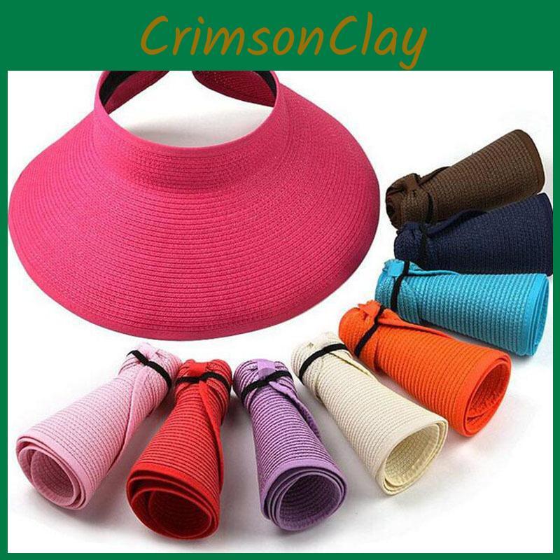 Adult Fashion Summer Straw Hat Foldable Uv Protection Sun Shading Function Women
