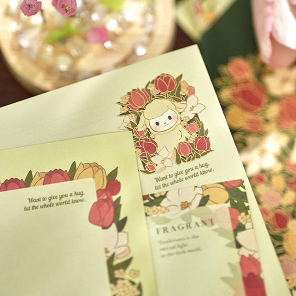 Floral Pattern Card Envelope Set Writing Paper with Envelopes  School Office Supplies