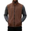 Men's Warm Casual Vest with Stand Collar and Zipper Pockets for Fall and Winter