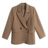 2026 Autumn Korean Street Style Loose Coffee Suit Jacket for Women