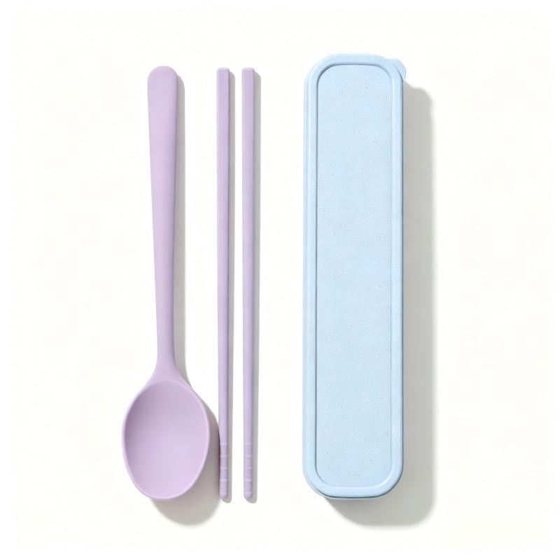 Food-Grade Silicone Spoon & Chopstick Set: Non-Slip, Anti-Mold, Heat Resistant, Perfect for Hot Pots & Soups.