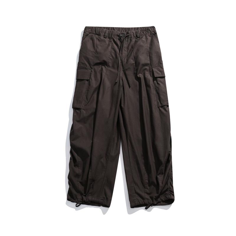 Vintage multi-pocket paratrooper overalls men's loose and versatile straight wide-leg pants cityboy casual trousers