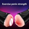 Taza masturbadora masculina, vibrador, Vagina Real para hombres, Garganta Profunda, boca, doble resistencia para adultos, ejercicio, Juguetes sexuales para hombre