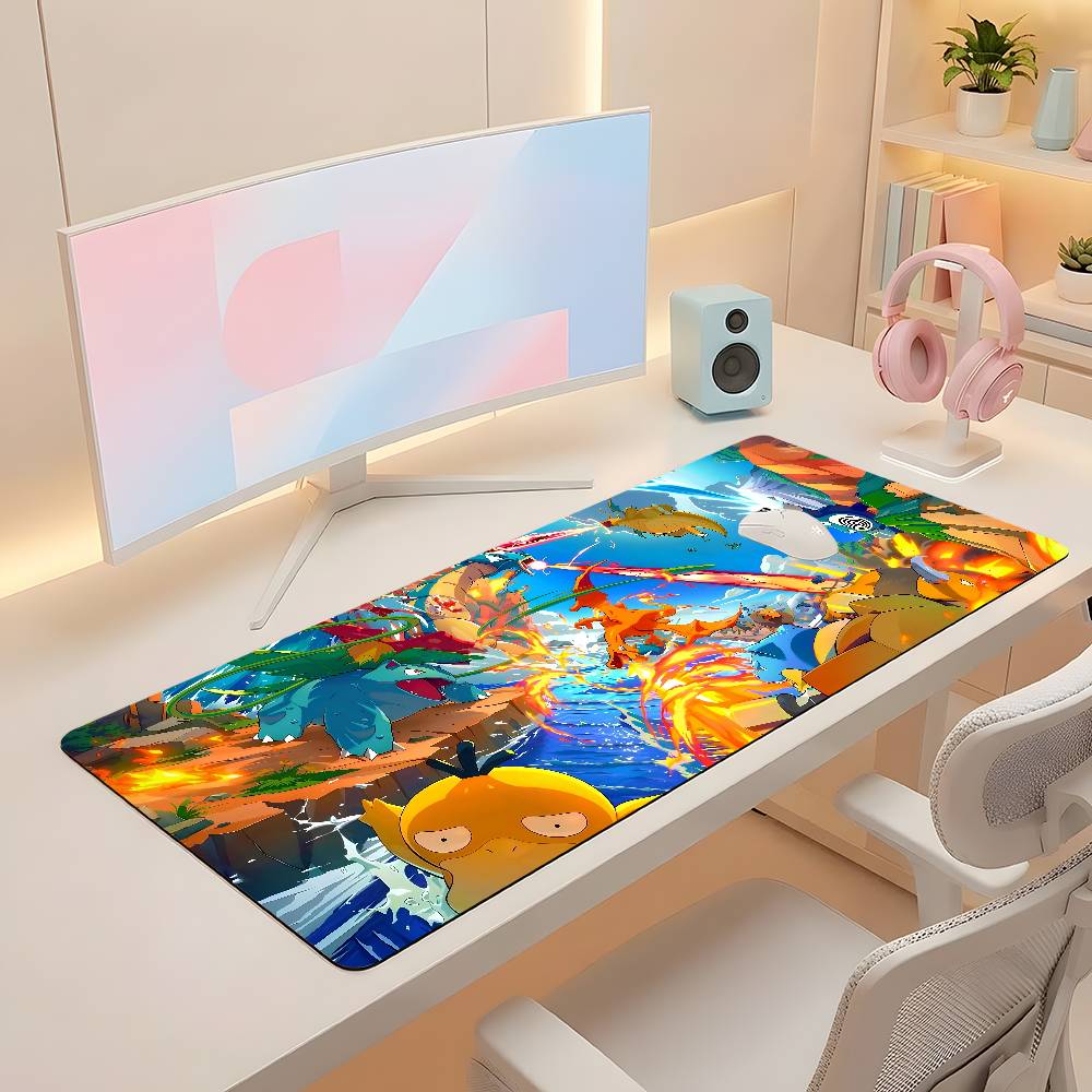 Pokemon Kawaii Anime Gaming Mouse Pad Large Rubber Keyboard Mat Anti Slip Desk Mousepad