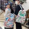 Graffiti Print Backpack Junior High School Student Lightweight Schoolbag Men and Women Large Capacity Backpack
