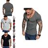 High-quality Men's Slim V Neck Short Sleeve Muscle Tee T-shirt For Casual Wear