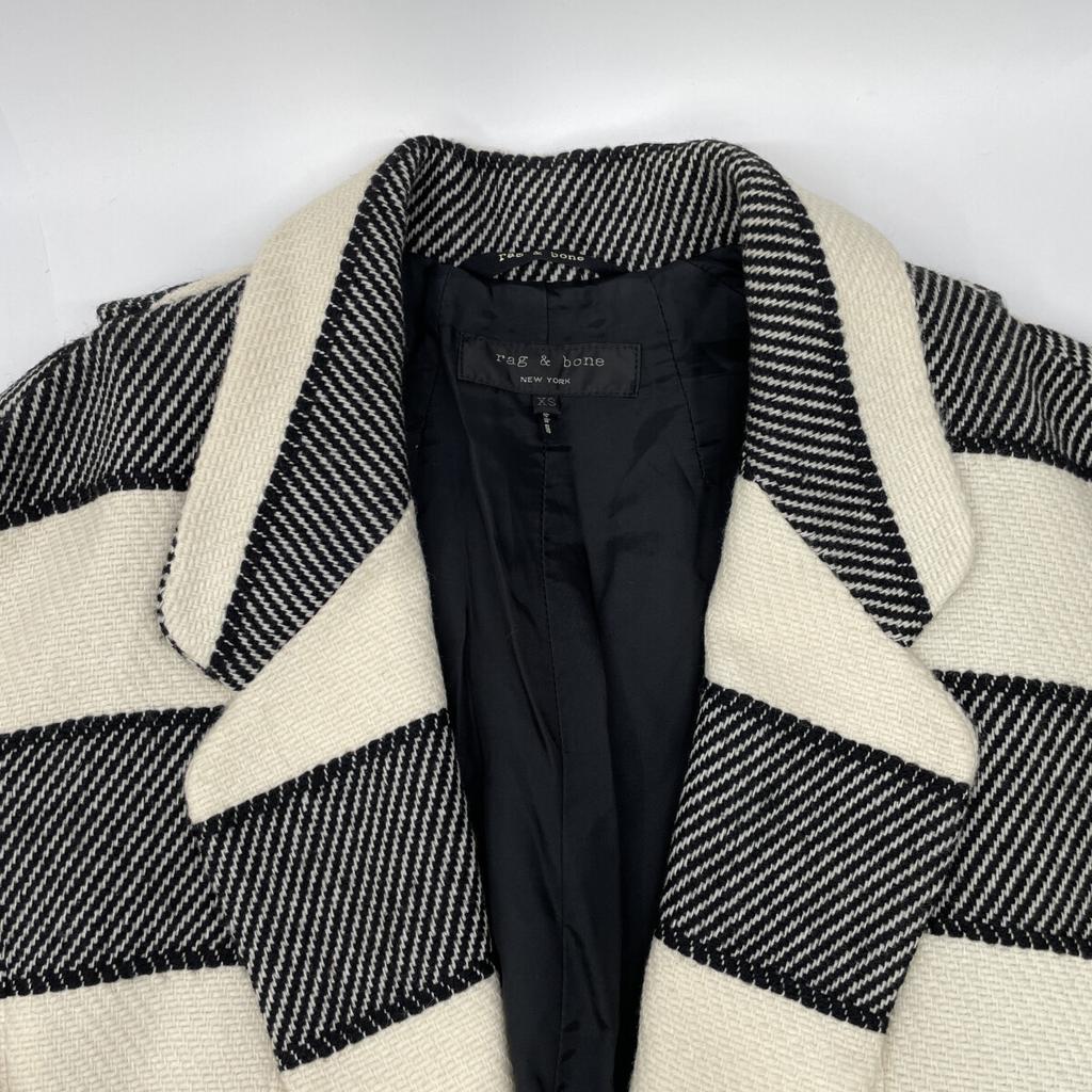 Rag&bone White Black Oversized Silhouette Jacket Coat XS White X blackUsed