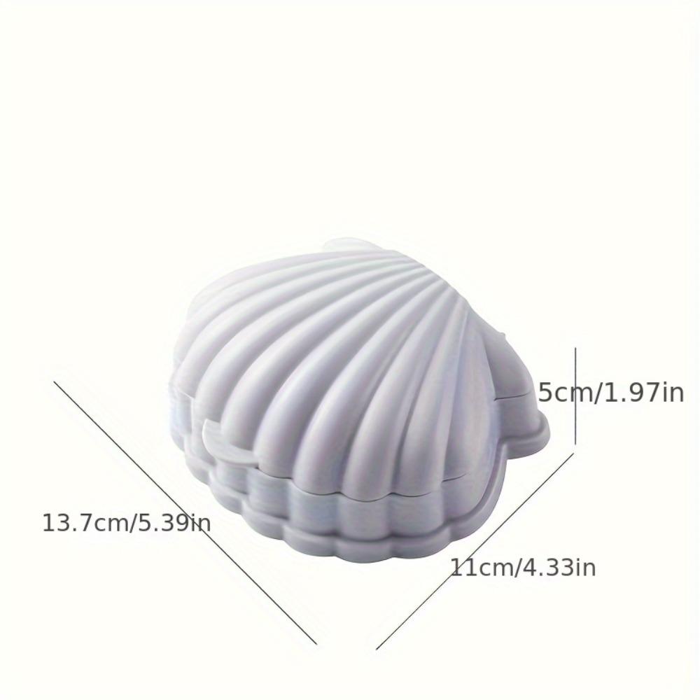 1pc Shell-Shaped Soap Box with Flip Lid, Cute Seashell Design, Drainage Holes & Snap-Fit Cover, Decorative Bathroom Organizer