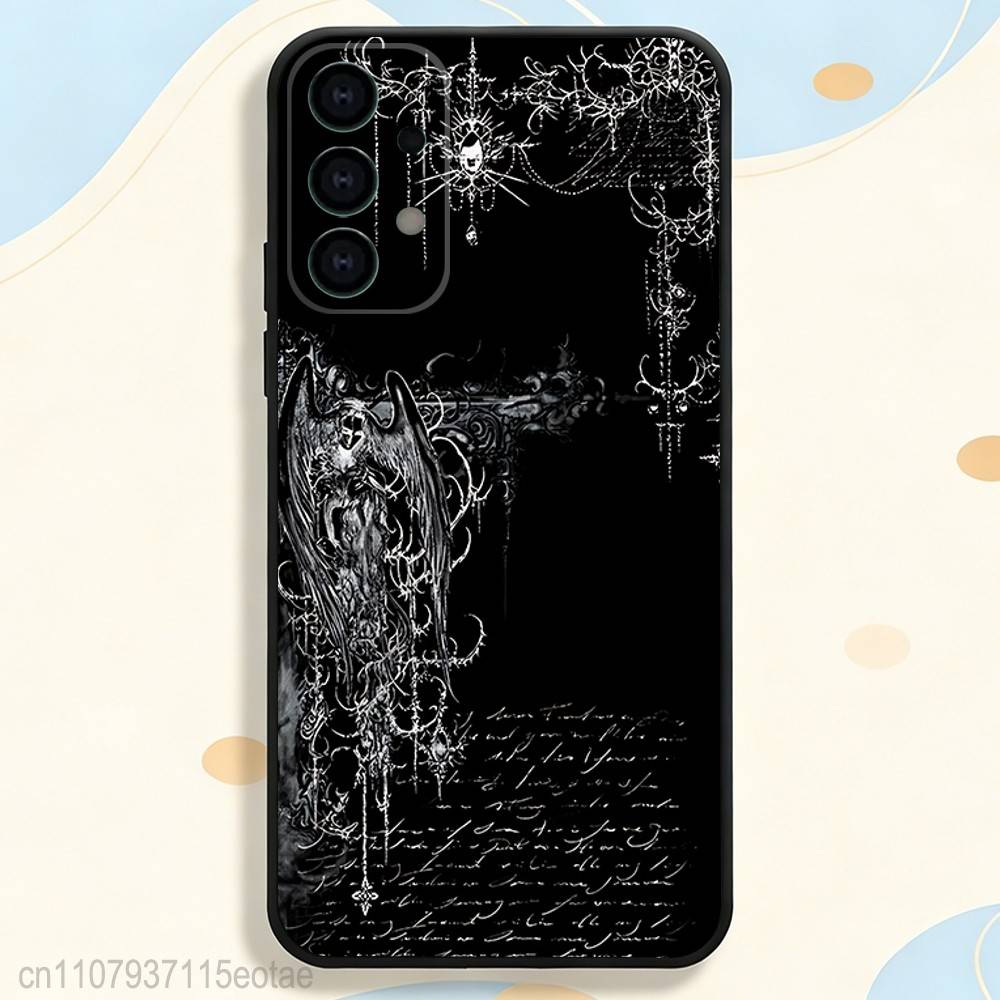 Gothic Coquette Cybersigilism BLACK Phone Case Silicone Soft For Samsung S26,S25,S24,S21,S22,S23,S30,Ultra,S20,Plus,Fe,Lite