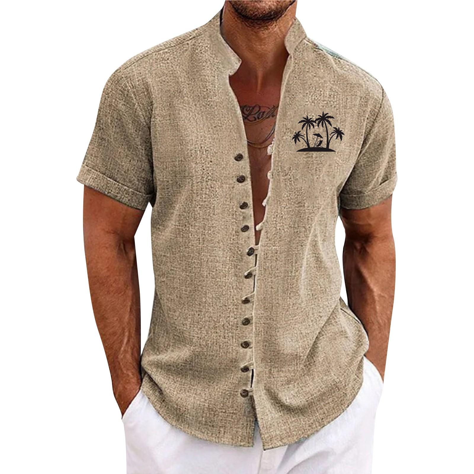 

Нова чоловіча повсякденна сорочка вільного крою з короткими рукавами в стилі ретро XXL хакі