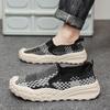 2025 Summer New Couple Flying Woven Shoes Color Matching One Pedal Thick-soled Versatile Sports Shoes Casual Style Light Soft Sole